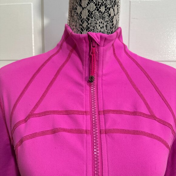 SOLD Lululemon Define Jacket Size 12 Bright Pink Flattering Fit $128 - Picture 2 of 5